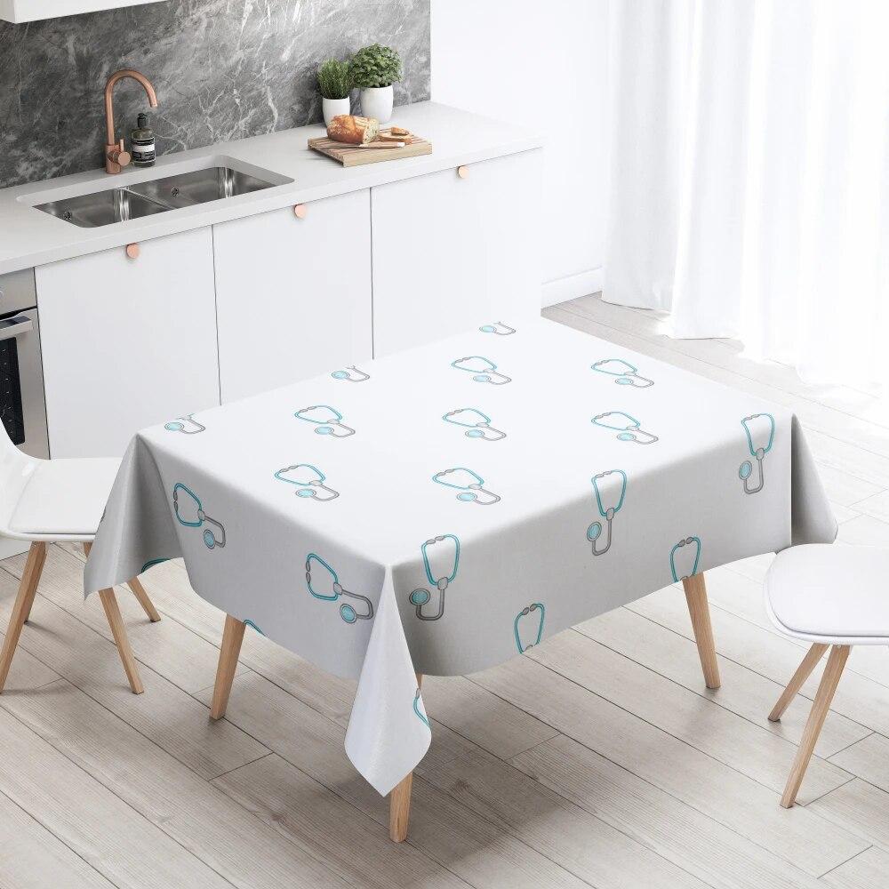 Cartoon Tablecloth Home Decor Stain Resistant Waterproof Table Decoration Rectangular Kitchen Fireplace Countertop