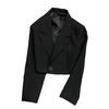 Fashionable and Simple Women's Solid Color Short Suit Coat with Long Sleeves