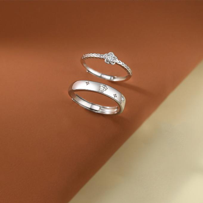 The Little Prince & Rose Couple Rings: Love Token Birthday Gift for Her (2024)