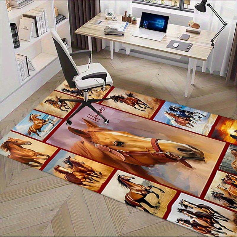 1 Stück Pferd, Reitsport, Pferdekunst Büro Teppich Weich Polyester Eingangsteppich Waschbar Rutschfest Machi