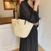 Summer New Vacation Seaside Beach Bag Temperament Simple Woven Tote Bag Large Capacity Casual Shoulder Handbag