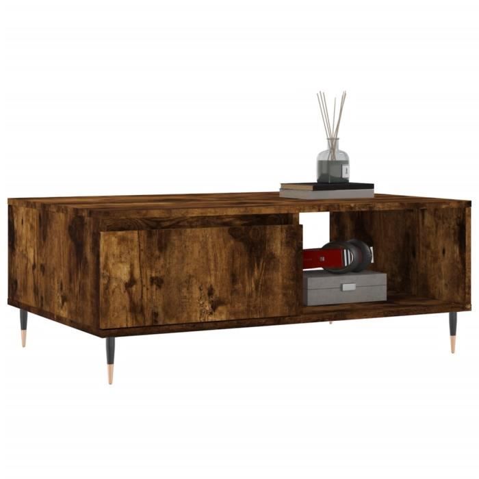 VidaXL Coffee Table Smoked Oak 90x60x35 Cm Engineered Wood 827057