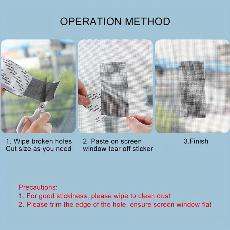1/2pcs Window Screen Repair Kit Tape for Window Screen and Screen Door Tears Holes Strong Adhesive Tape Fiberglass Covering Mesh