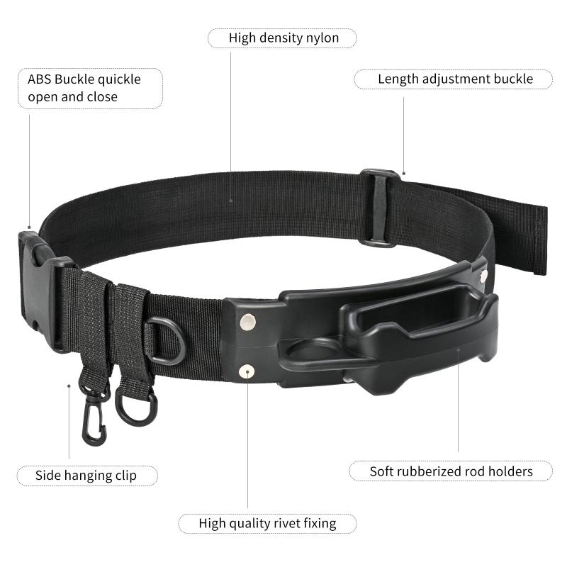 1Pc Fishing Belts Adjustable Waist Strap Rod Holder Belt Hook for Lure Fishing Hands Free Support Portable Carrier