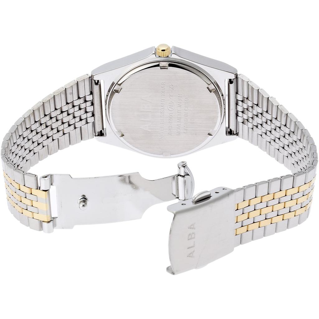 [ALBA] AIGT002 Men's Quartz Watch, 10 BAR Water Resistant, Lumibrite Hands, White Dial, Stainless Steel