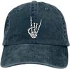 Cool Skull Print Pattern Baseball Cap Unisex Adjustable Washed Cotton Denim Cap for Unisex and Women Vintage Classic Dad Hat