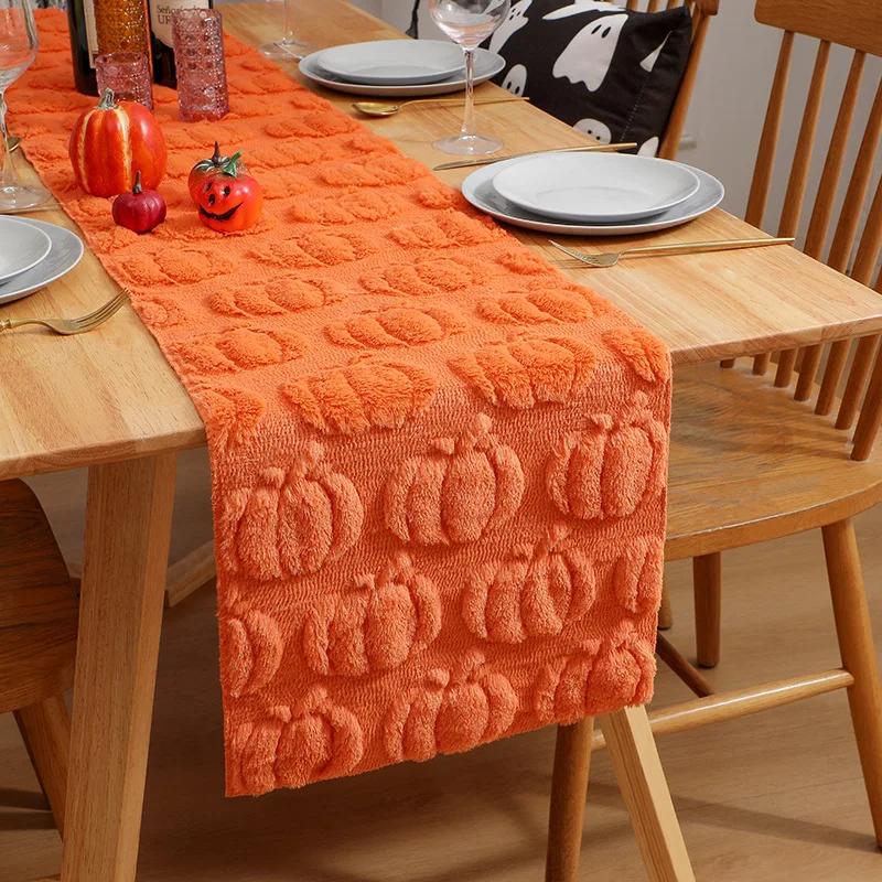 Halloween Table Runner ,Fall Pumpkin Ghost Decorations Party and Dining Decorations Fall Thanksgiving Dining Table Harvest Decor