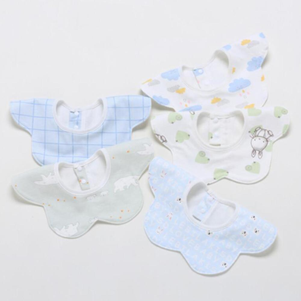 

5Pcs/Lot Baby Bibs Waterproof Round 360 Degree Rotation Saliva Towel Infant Feeding Apron Newborn Stuff Wholesale