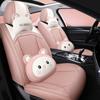 Universal Cartoon Car Seat Cover – Cute, Full-Surround Cushion for Small Cars, Fits 5-Seat Models, All-Season Use.