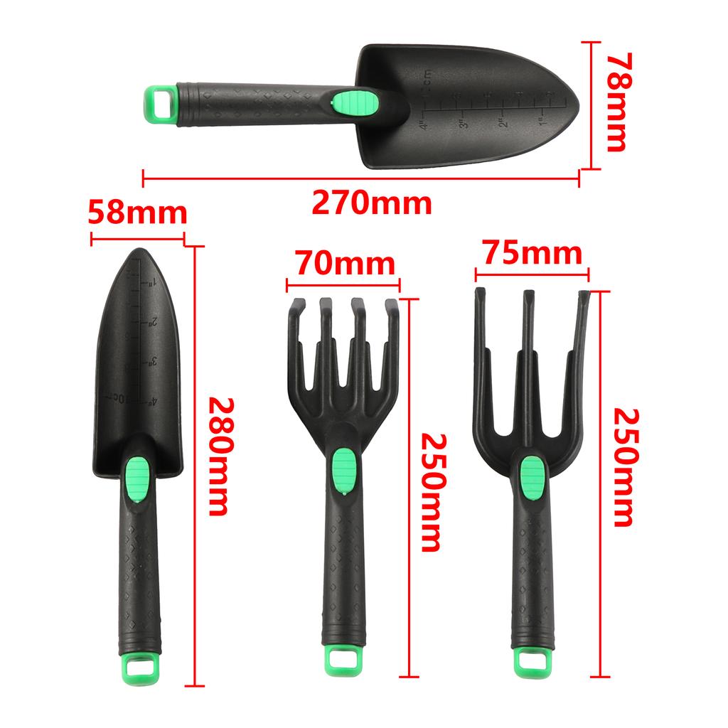Planting Tools Small Shovel Rake With Wooden Handle Plastic Digging Seedling Tool Garden Pot Care Kit