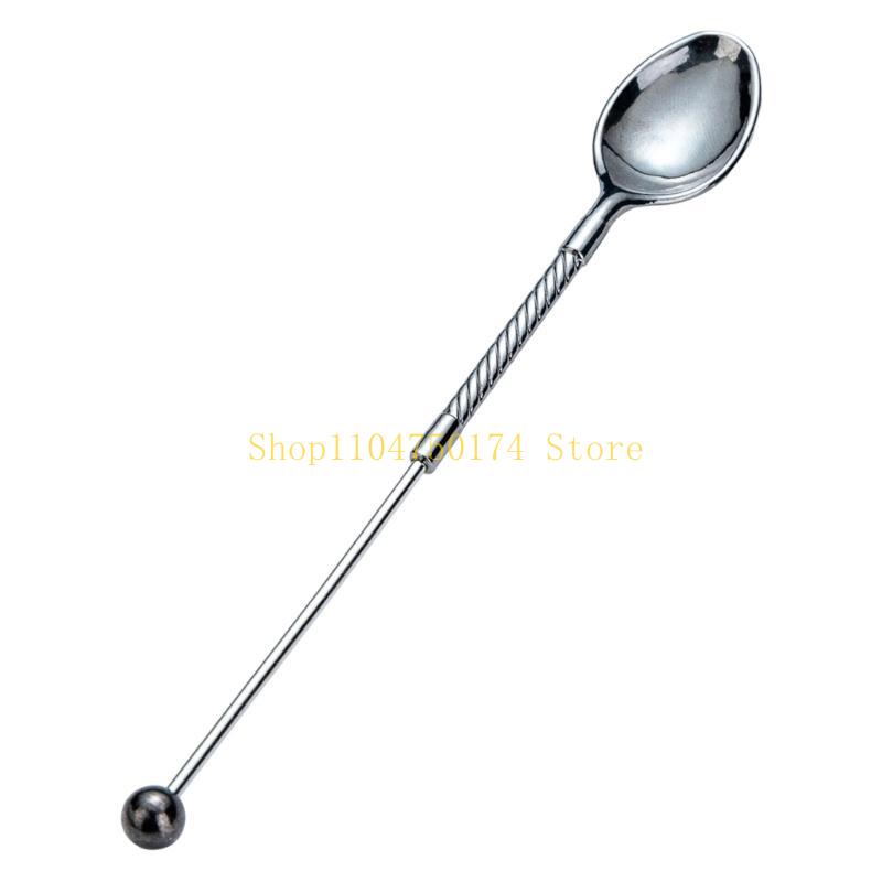 Artistic Metal Coffee Spoon Beaded Handle Perfect For Ice Cream Parlors Birthday Party Decorations Top Sale