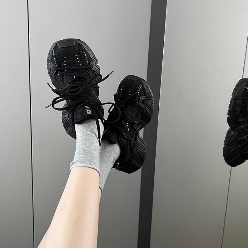 Fashion Shoes Female 2025 Mesh Women's Vulcanize Shoes Outdoor Breathable Women Casual Sneakers Round Toe Platform Lace Up Women's Shoes