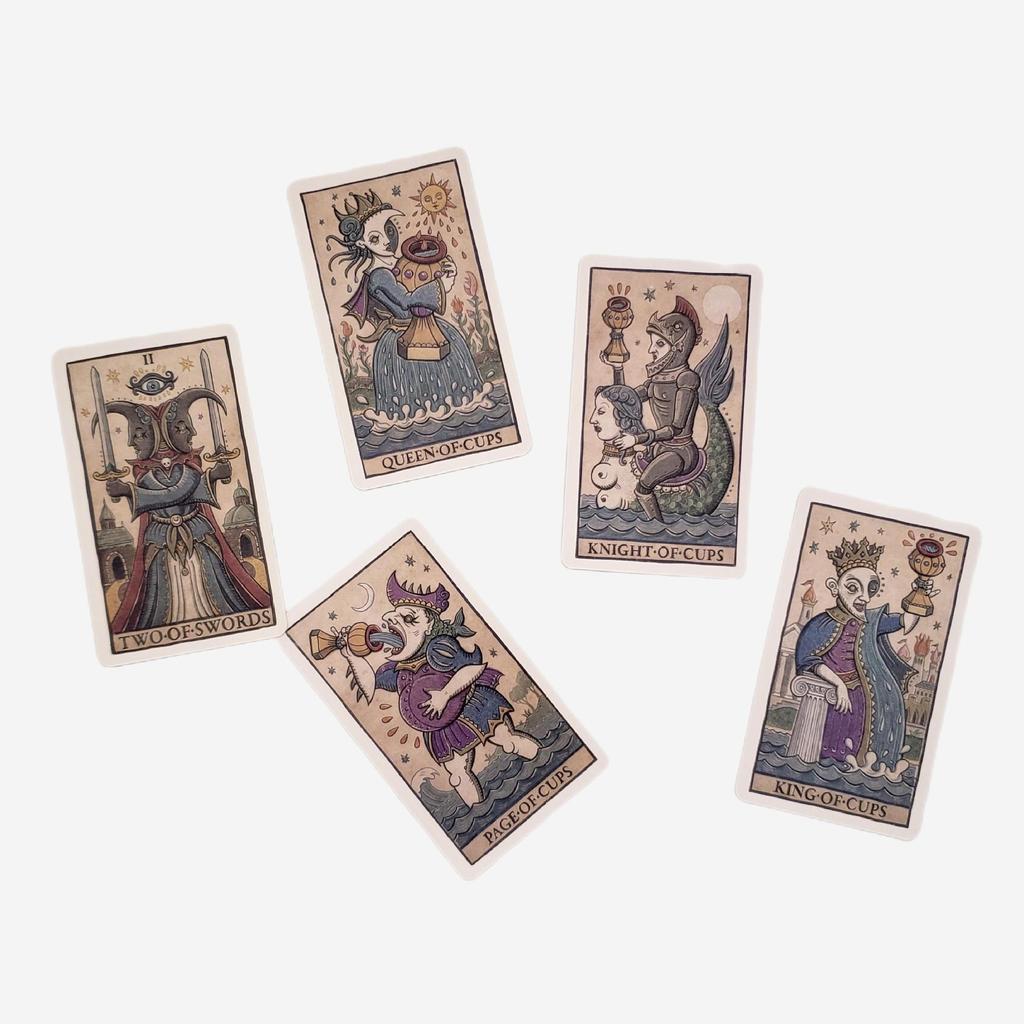 Trionfi Della Luna ILUSTROVANÁ Tarotová karta s průvodcem Balíček karet Stolní hra pro dospělé