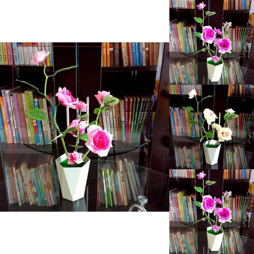 Artificial Rose Plant With Silk Flowers For Home Decor And Gift Use