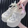 Fashion Crystal Clogs for Women Summer 2025 Big Rhinestone Chunky Platform Sandals Woman Thick Bottom Soft Eva Heels Slippers Shoes