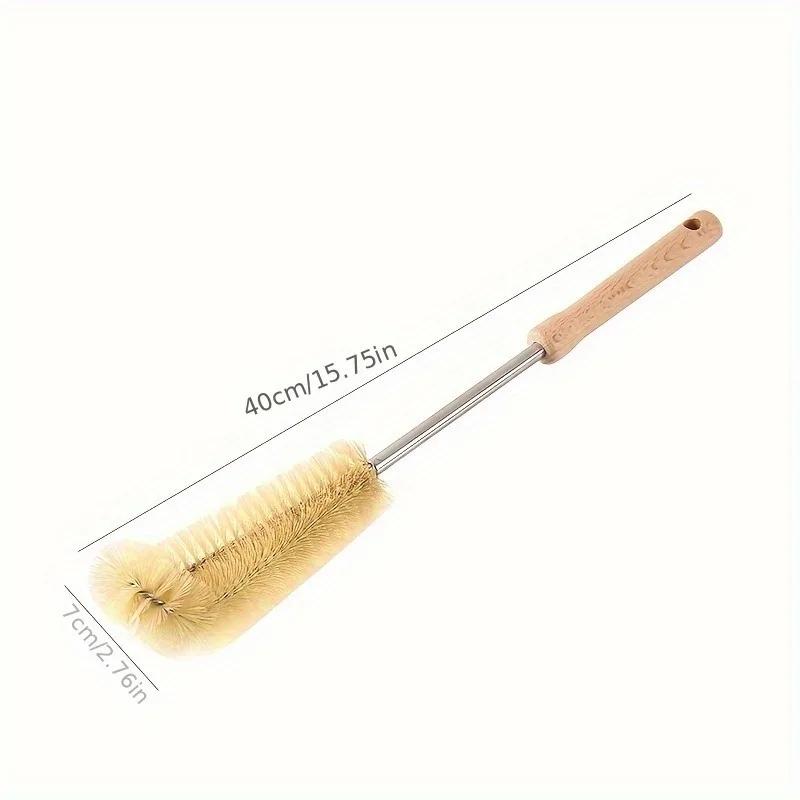 1pc Bottle Cleaning Brush With Wooden Handle Glass Cup Washing Brush No Dead Corner Cup Accessories Cleaning Supplies Tool