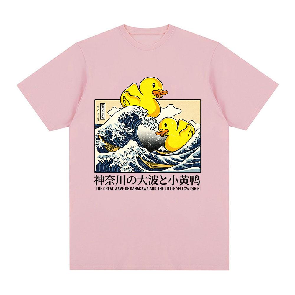 Great Wave Kanagawa Duck Funny Japanese Style TShirts Fashion Casual Cotton TShirt Unisexs Unisex Oversized Short Sleeve T Shirts