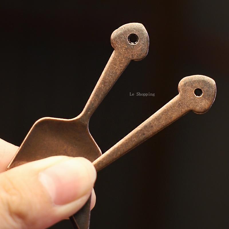 Purple Copper Color Pure Brass Ladle for Shovelling Ash Pressing Incense Supplies/Adding Incense Powder and Removing Ash Tool