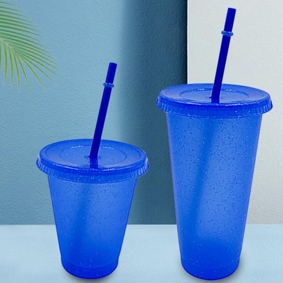 Water Bottle Portable Reusable PP Girl Sequined Glitter Cup for Outdoor