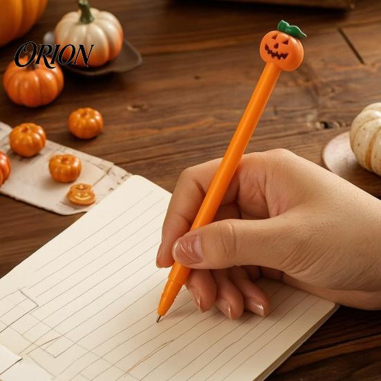 Długopisy na prezent świąteczny 10 szt. Długopisy żelowe na Halloween, Uroczy topper z twarzą dyni, Cienkopis 0,5 mm, czarny, do biura, szkoły, artykułów papierniczych, dla dzieci