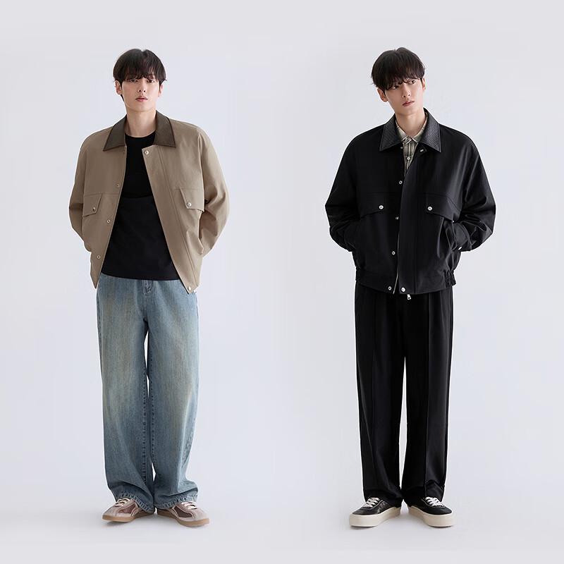 GXG Men's Classic PU Collar Barn-Style Jacket