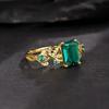 1Pc Fashionable Square Emerald Synthetic Zircon Ring, Fashionable Multi-functional Flower Ring