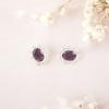 925 Sterling Silver Jewelry Amethyst Gemstone Handmade Earrings 0.54" For Gift EE-151-6