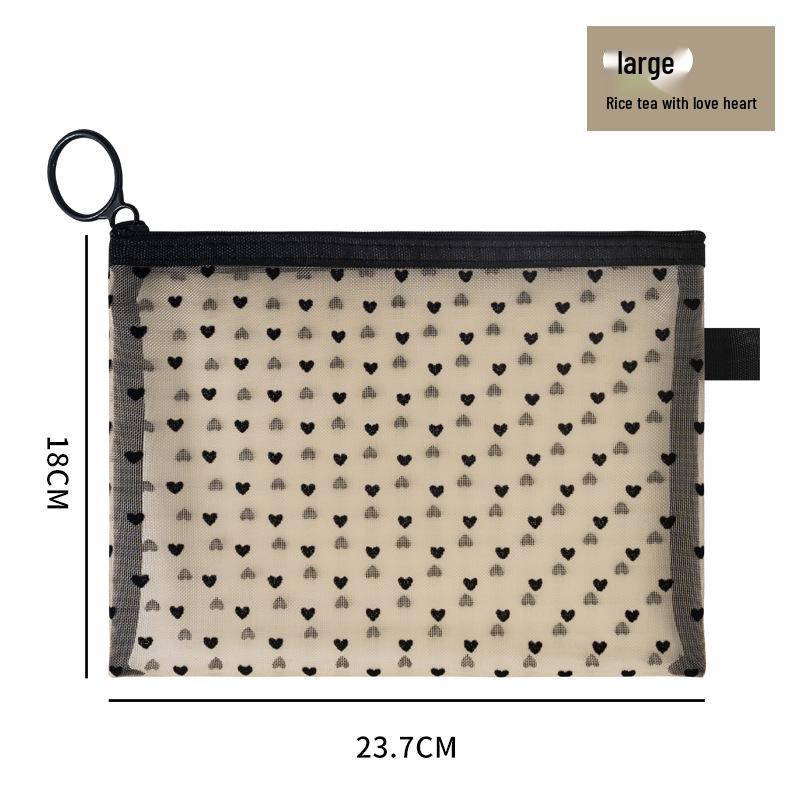 

Косметичка-сетка в форме сердца большой вместимости - Портативный органайзер для туалетных принадлежностей