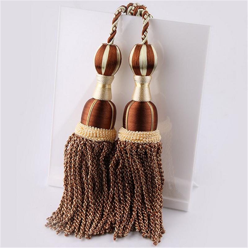 1 Pair Window Curtain Accessories Crystal Hanging Balls Tassel Hand Knitting