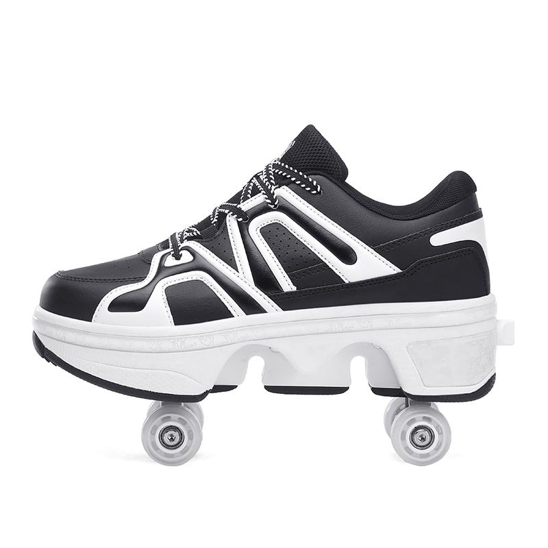 Kids Skates Stage personalized Sport Roller Skate Shoes Unisex Four-Wheel Roller Skate Shoes Casual Deformation Parkour Sneakers