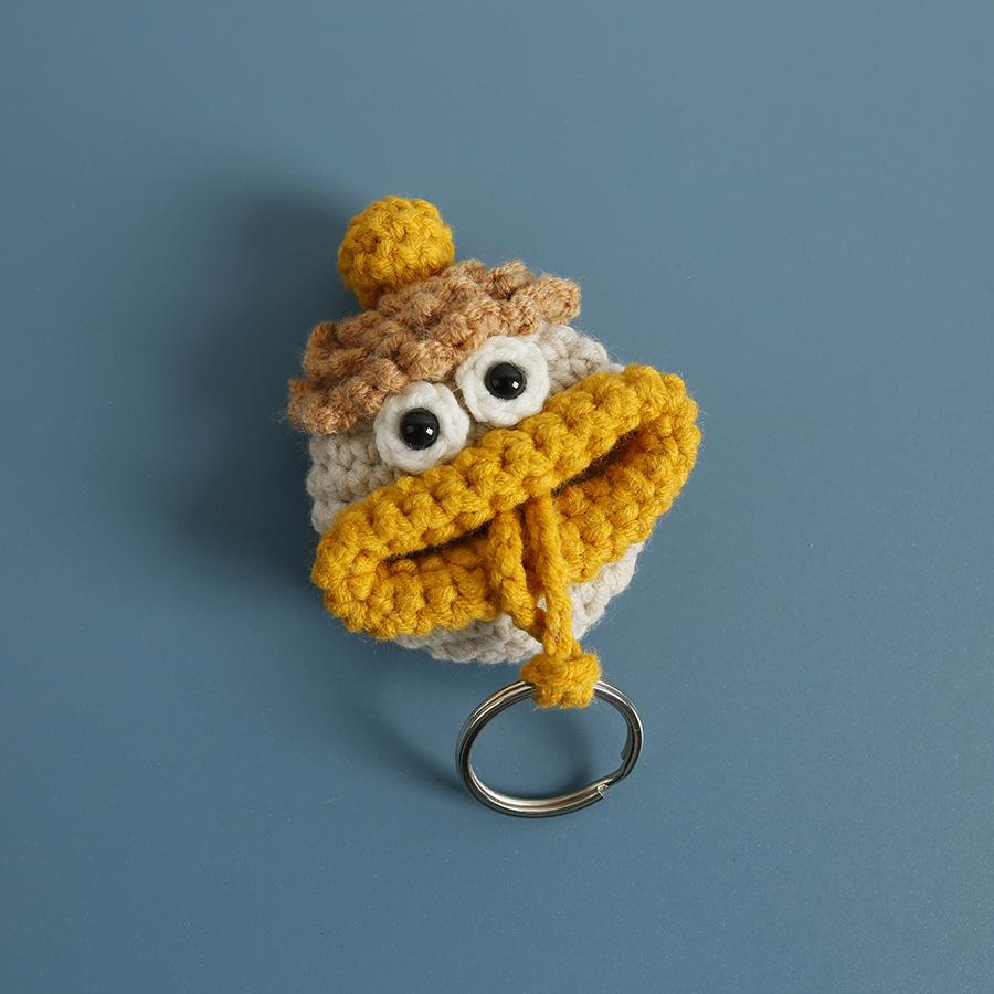 Funny Sausage Mouth Doll Series Crochet Bag Keychain For Car Keys Holder Knitting Doll Keyrings For Key Storage Custom Accessory