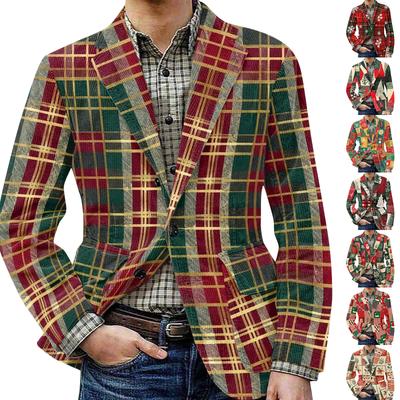 Herren Hässlicher Weihnachten Kord Warmtaschen Anzugjacke Strickjacke Herren Freizeitanzug