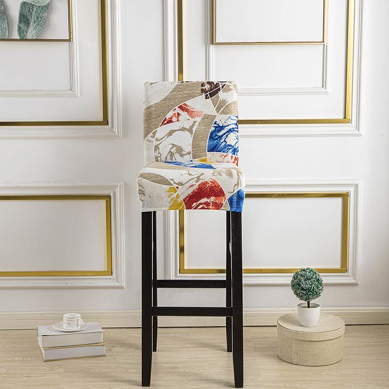 Coprisedile Sgabello da Bar con Stampa Geometrica Schienale Basso Coprisedili Senza Braccioli Elasticizzati in Spandex per Sala da Pranzo Hotel Arredamento Casa