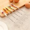 Stylish Little Bear Ceramic Handle Stainless Steel Whisk for Baking