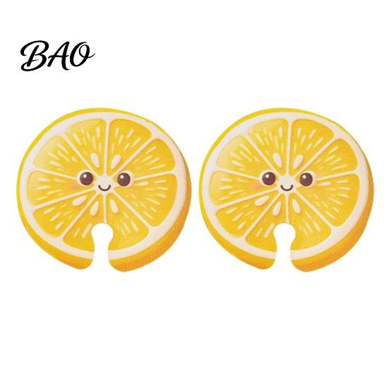 Multi Purpose Kitchen Scrubbers 2PCS Fruit Shaped Dishwashing Sponges, Pears/Oranges/Apples Shape, Wood Gadgets for Cleaning Pulp Cellulose