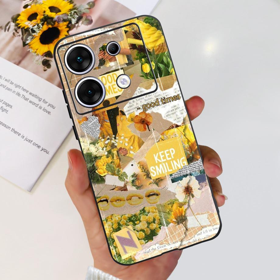 

For Infinix Zero 30 4G X6731B Back Case Soft Silicone Bumper Flower Butterfly Print Phone Coque Capa Infinix Zero 30 5G x6731 Infinix Zero 30 4G