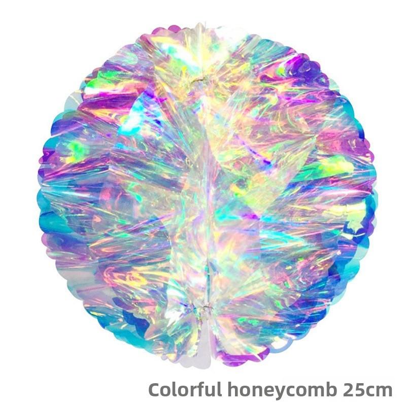 Fantasy Snowflake Honeycomb Ball Hanging Ice and Snow Christmas Tree Pendant Colorful Christmas Spring Festival Decoration Party