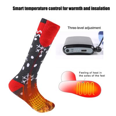 5000mAh Rechargeable Heated Socks for Men Women Washable Electric Thermal Warming Socks with Aiwei