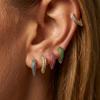 Colorful CZ Zircon Cute Heart Small Hoop Earrings for Women 18K Gold Color Cartilage Huggie Ear Buckle Stackable Zircon Gifts