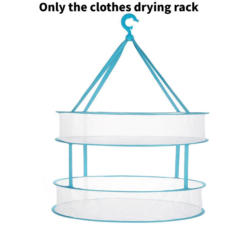 

Clothes Foldable Circular Drying Net Double Layer Dry Clothing Basket Tools L