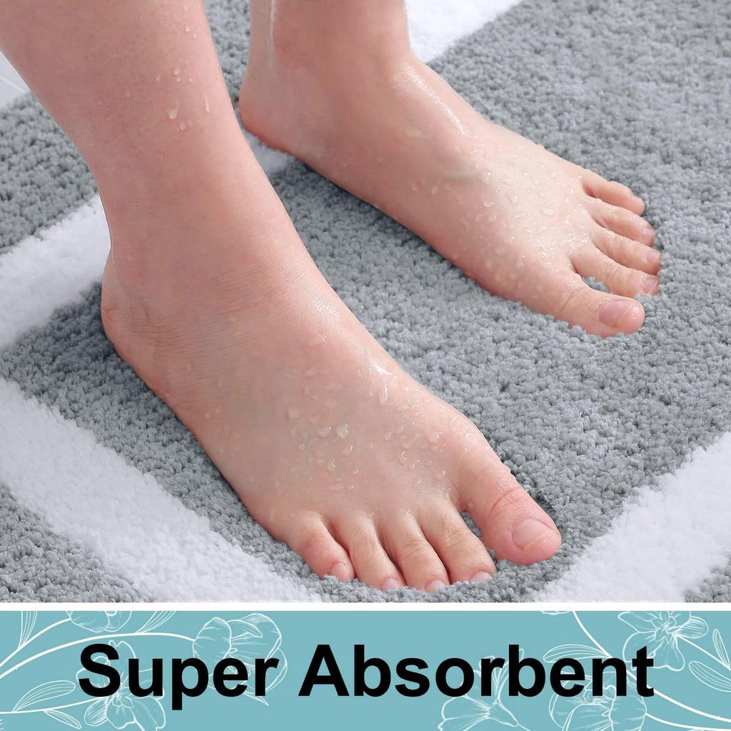 Olanly Large Bathroom Rugs Non Slip Bath Mats Bathroom Machine Washable Plush Carpet Room Floor Decor Absorbent Bath Rugs Shower