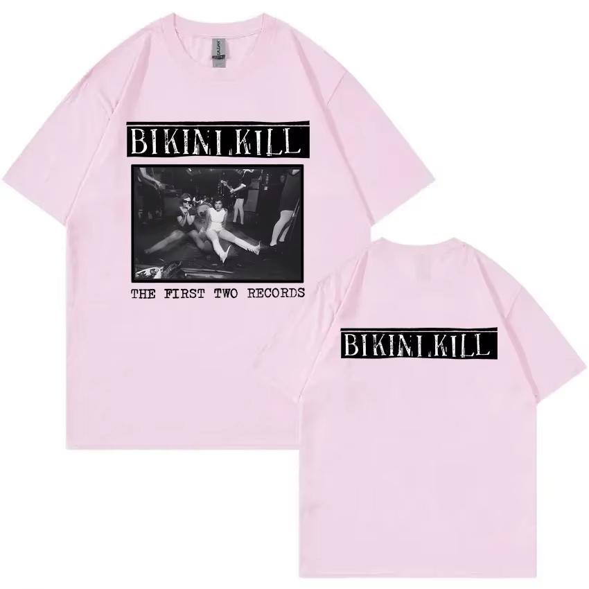 Bikini Kill The First Two Records Album Print T-shirt Feminist Riot Grrrl Kathleen Hanna T Shirts Men Rock Punk Oversized Tshirt
