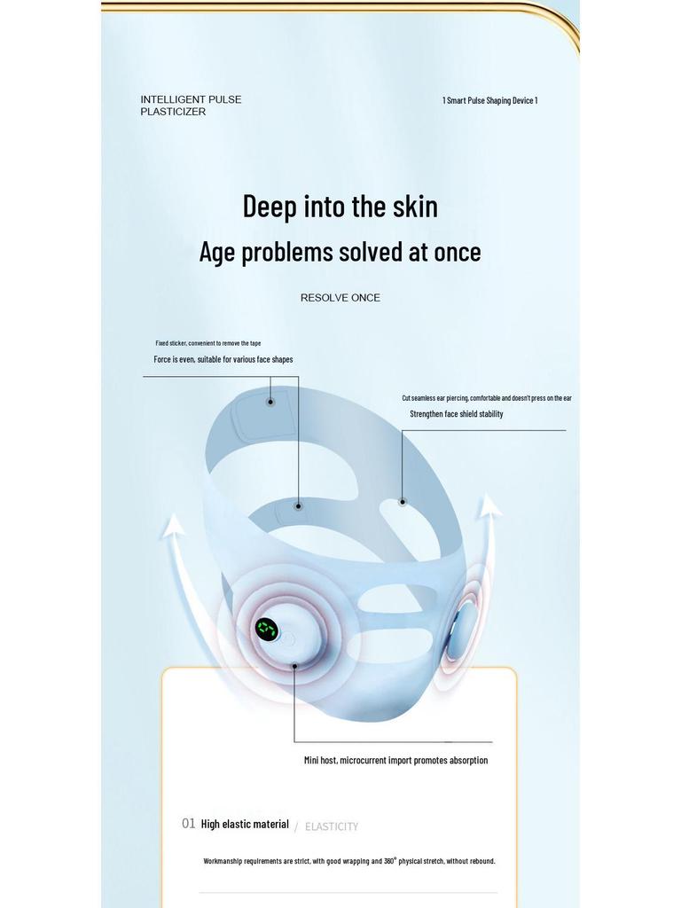 EMS Slimming V-Face Massager: Facial Lifting & Firming Device to Improve Masseter Muscles & Nasolabial Folds.