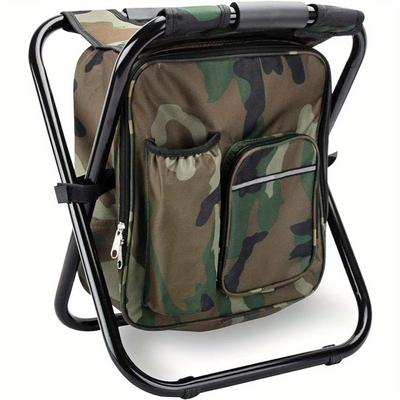 Sedia da campeggio pieghevole con borsa frigo Zaino portatile Sedia da pesca con borsa Sgabello pieghevole Sedia da campeggio Set combinato