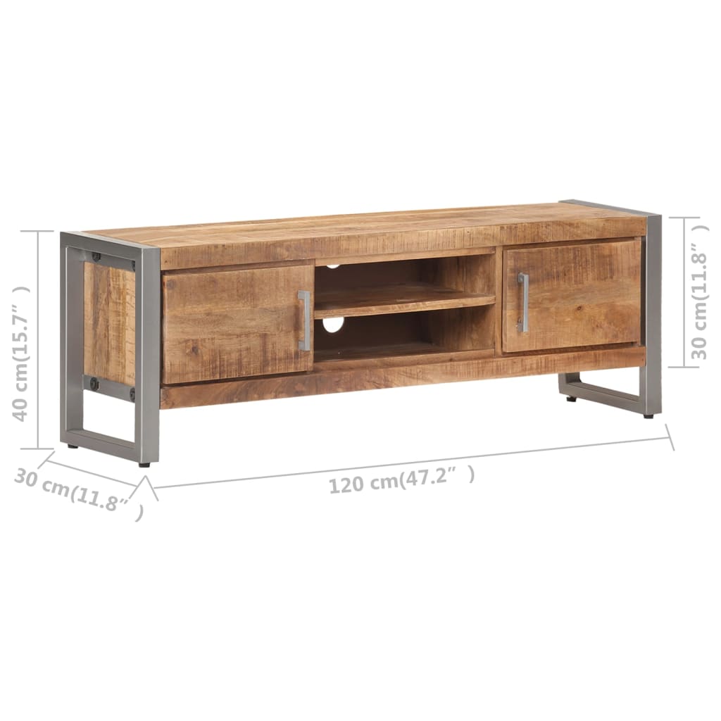 TV Stand 120 x 30 x 40 cm Rough Mango Wood
