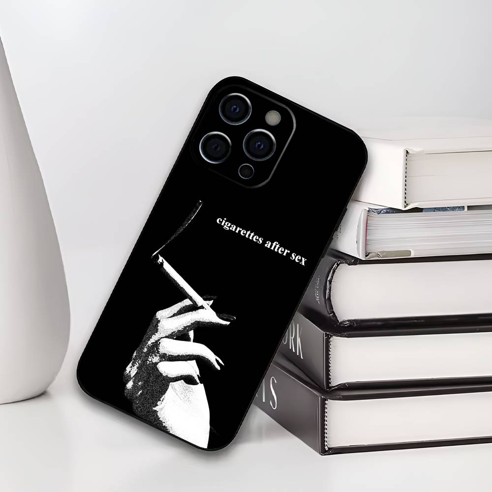 Cigarettes After Sex Band Phone Case For iPhone 17,16,15,14,13,12,11 Plus,Pro Max,XS,Soft Silicone Black Cover