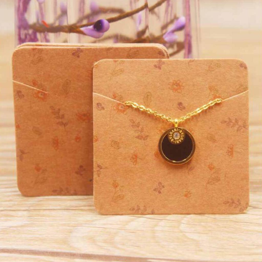 100pcs Jewerly Tag Square Stud Display Packing Card for Gift Label A