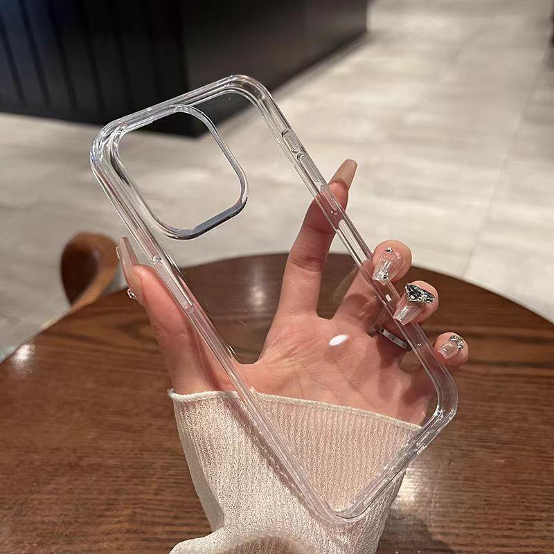 Transparent Black Clear Case For iPhone 16 15 14 13 12 11 Pro XS Max X XR SE 2 3 7 8 Plus Mini Silicone Soft Ultra Thin