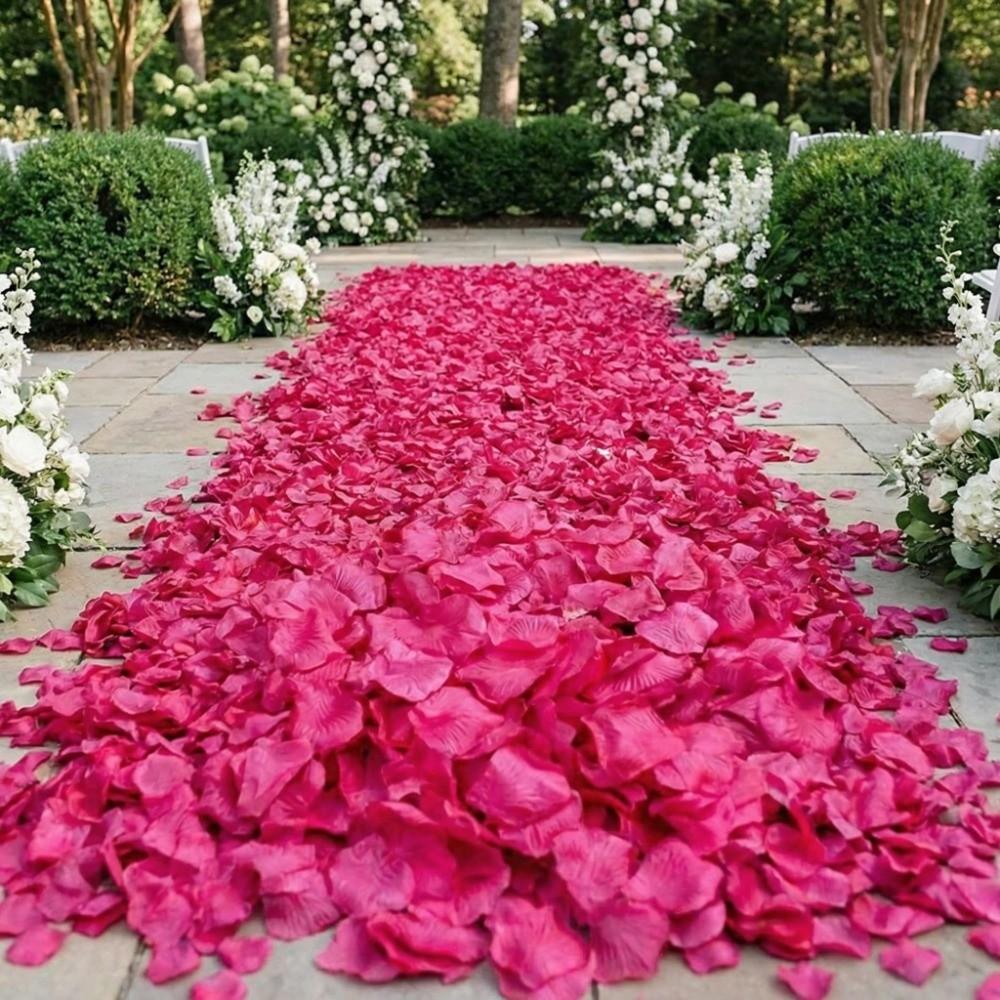 990pcs DIY Simulated Rose Petals Wedding Party Supplies Artificial Rose Petals Romantic Valentine's Day Decoration
