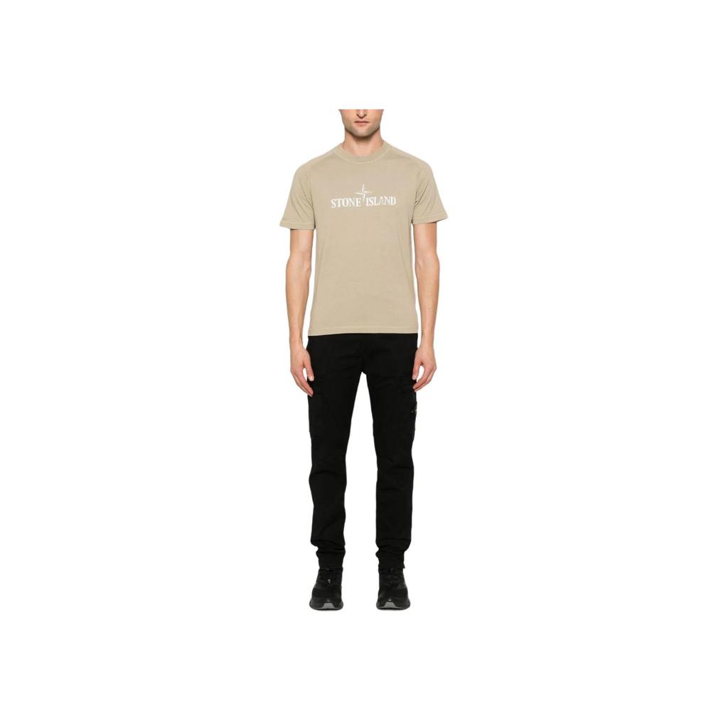 Stone Island Logo Print Crew Neck Short Sleeve T-Shirt Men Tops Light-Brown K1S152100020S0081V009A